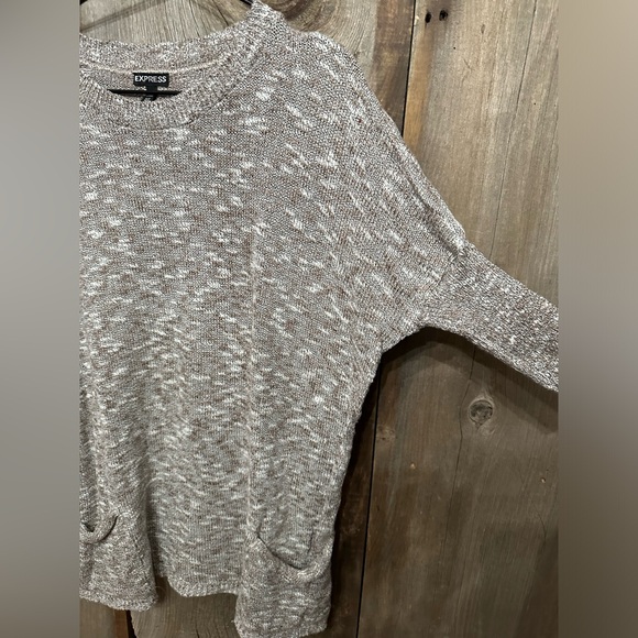 Express Tunic Pocket Sweater in Light Brown Size XS/S Women’s - Picture 3 of 15